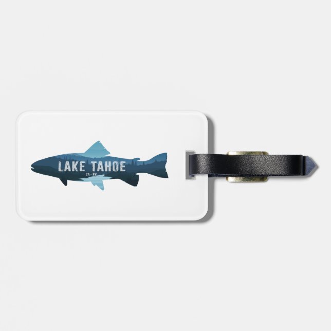 Lake Tahoe California Nevada Fish Luggage Tag (Back Horizontal)