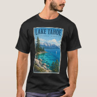 Lake Tahoe California Nevada Illustration Travel