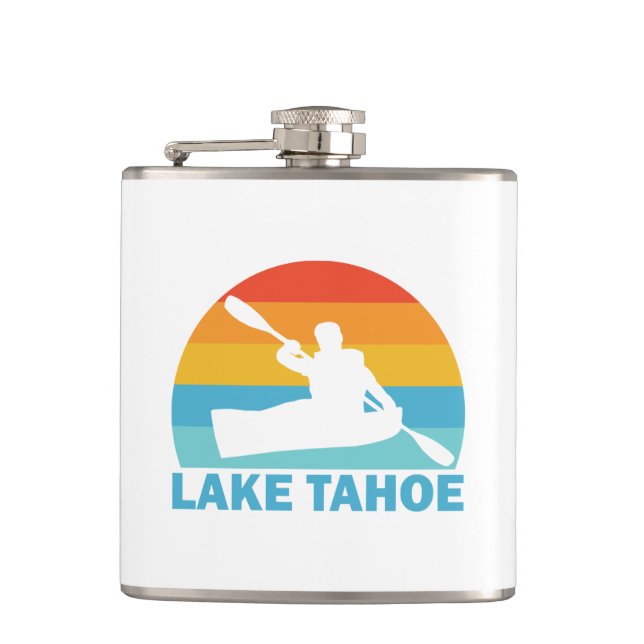 Lake Tahoe California Nevada Kayak Hip Flask (Front)
