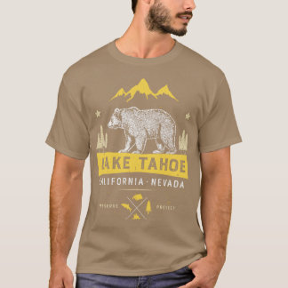 Lake Tahoe California Nevada Vintage Bear Men Wome T-Shirt