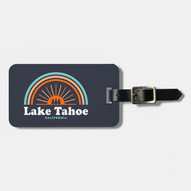 Lake Tahoe California Rainbow Luggage Tag (Front Horizontal)
