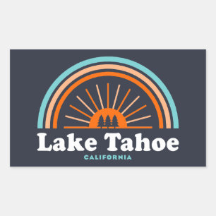 Lake Tahoe California Rainbow Rectangular Sticker