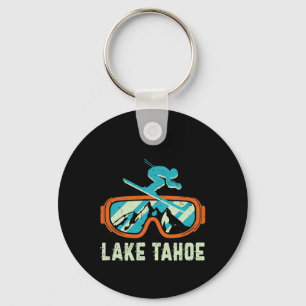Lake Tahoe California Retro Vintage Skiing And Sno Key Ring