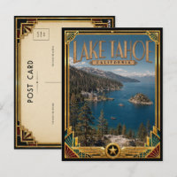 Lake Tahoe California Vintage Art Deco Golden Age