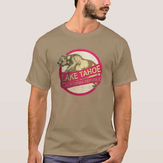 Lake Tahoe California vintage grunge bear tshirt (Front)