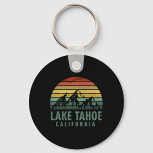 Lake Tahoe California Vintage Mountains Hiking Cam Key Ring