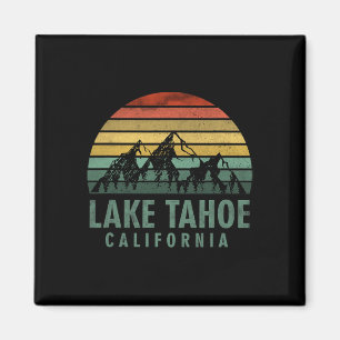 Lake Tahoe California Vintage Mountains Hiking Cam Magnet