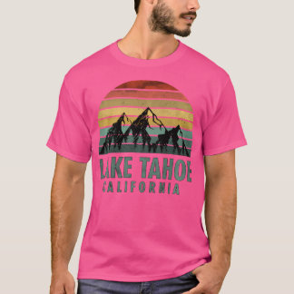 Lake Tahoe California Vintage Mountains Hiking Cam T-Shirt
