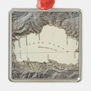 Lake Tahoe map Metal Tree Decoration
