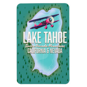 Lake Tahoe map travel poster Magnet