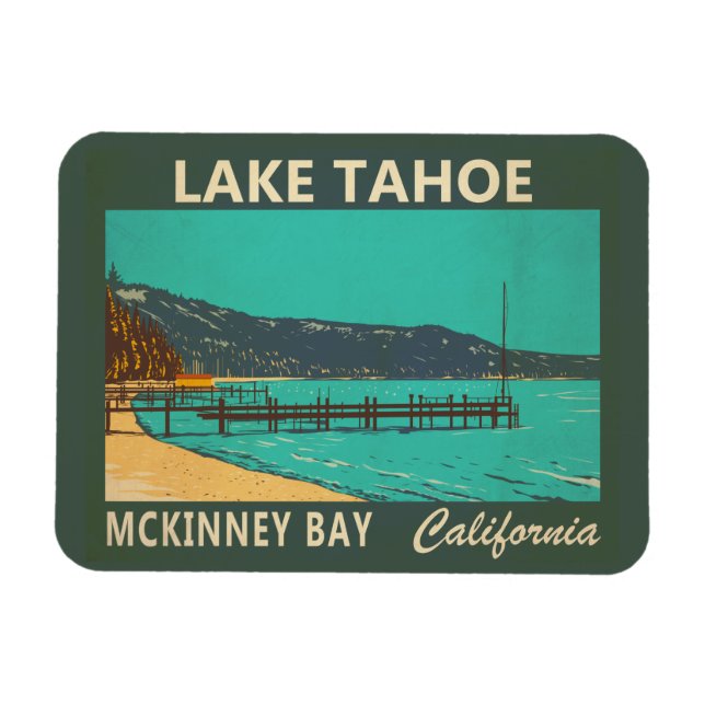 Lake Tahoe McKinney Bay California Vintage Magnet (Horizontal)