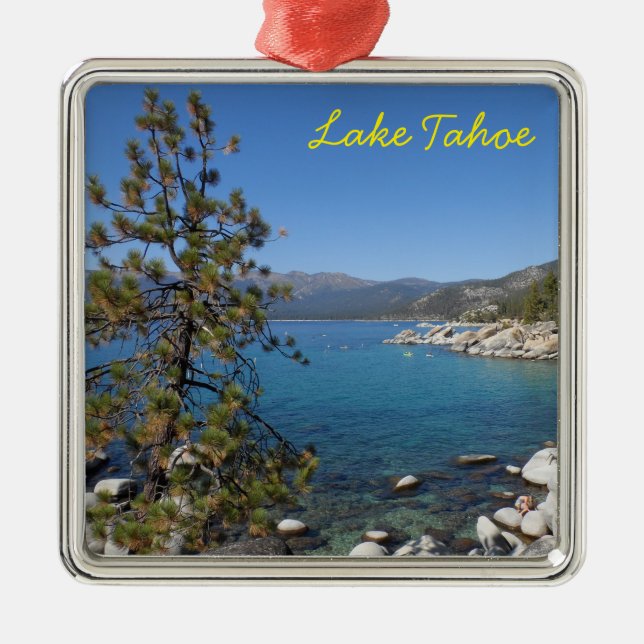 Lake Tahoe Metal Tree Decoration (Front)