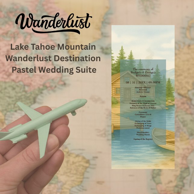 Lake Tahoe Mountain Rustic Wedding Reception Glow Programme (Creator Uploaded)