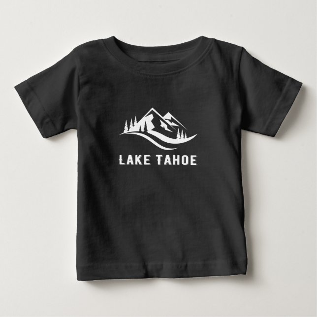 Lake Tahoe Mountains Souvenir Memorabilia Winter V Baby T-Shirt (Front)