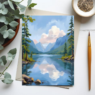Lake Tahoe Oil Painting Landscape Postcard