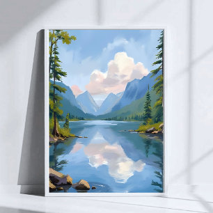 Lake Tahoe   Oil Painting Landscape Poster