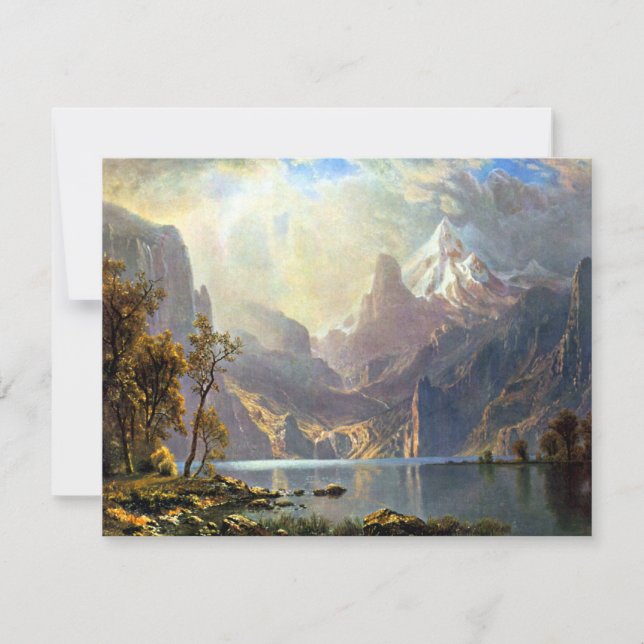 Lake Tahoe painting Nevada art by Albert Bierstadt Announcement (Front)