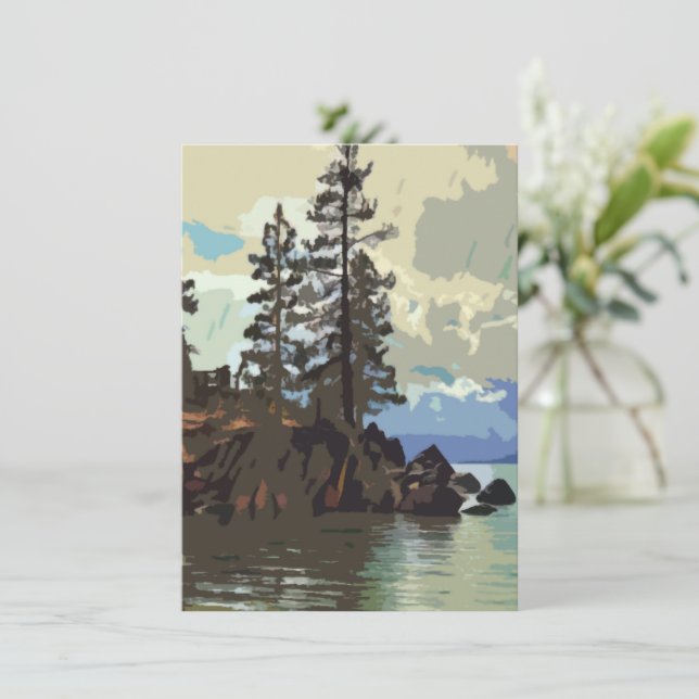 Lake Tahoe Sand Harbour Flat Greeting Card (Standing Front)