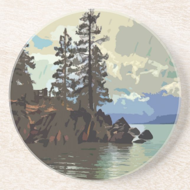 Lake Tahoe Sandstone Coaster (Front)