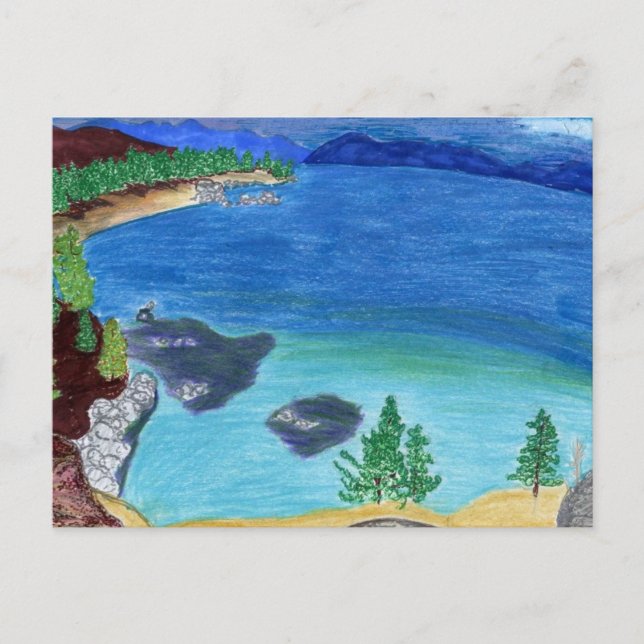 Lake Tahoe Sketch Postcard (Front)