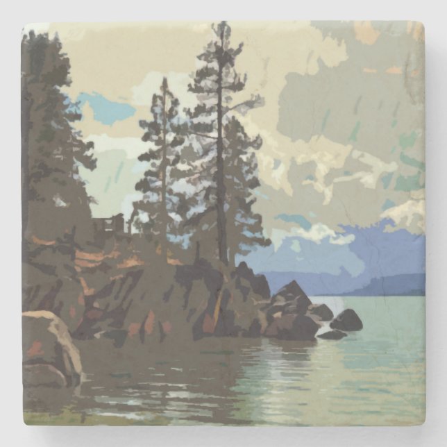 Lake Tahoe Stone Coaster (Front)