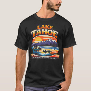 Lake Tahoe Sunset Mountains Kayaking Sierra T-Shirt