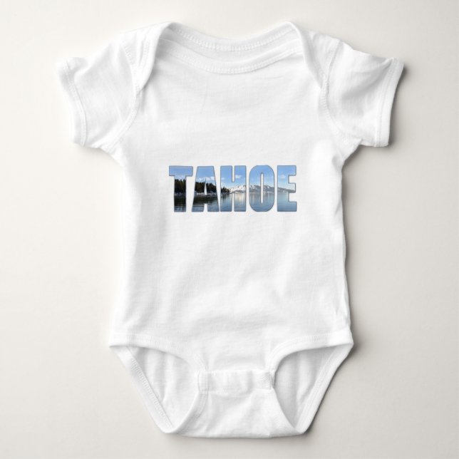 Lake Tahoe Text Baby Bodysuit (Front)