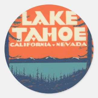 Lake Tahoe Vintage Travel Decal Design Classic Round Sticker