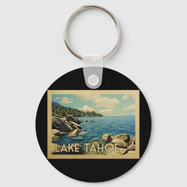 Lake Tahoe Vintage Travel Key Ring (Front)