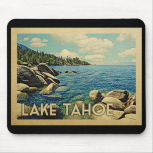 Lake Tahoe Vintage Travel Mouse Pad