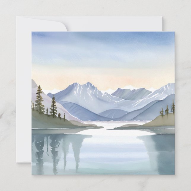 Lake Tahoe | Watercolor Mountain California Nevada Card (Front)