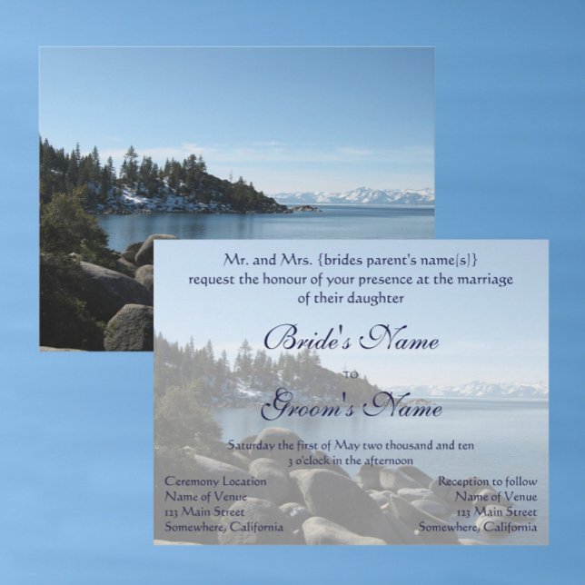Lake Tahoe Wedding Invitation (Creator Uploaded)