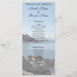 Lake Tahoe Wedding Program Programme