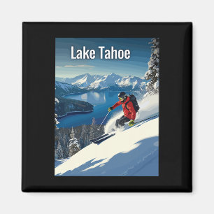 Lake Tahoe Winter Skiing Adventure  Magnet