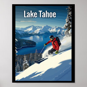 Lake Tahoe Winter Skiing Adventure Poster
