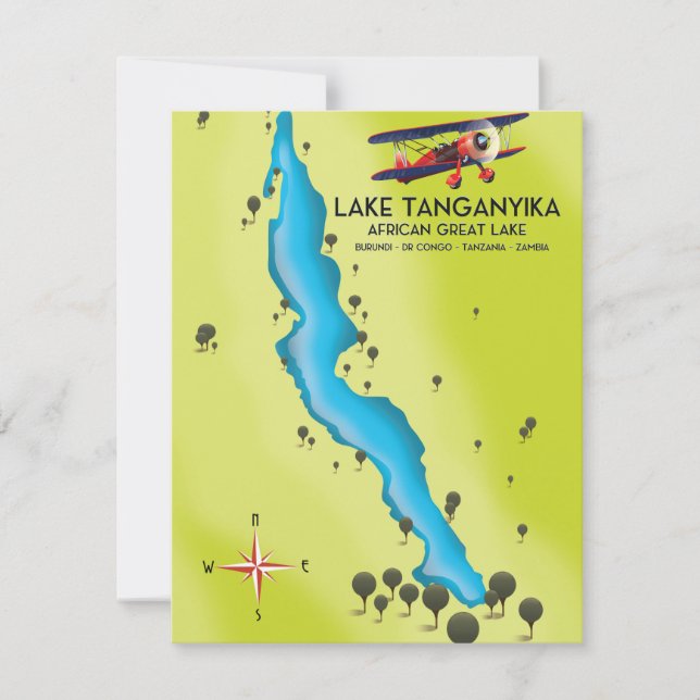Lake Tanganyika African Great lake map (Front)