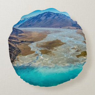 Lake Tekapo and Southern Alps, New Zealand Round Cushion