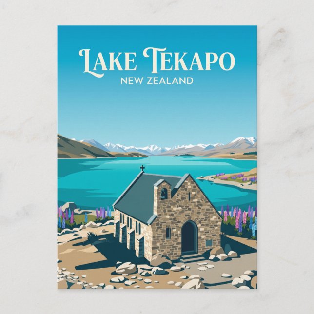 Lake Tekapo New Zealand Postcard (Front)
