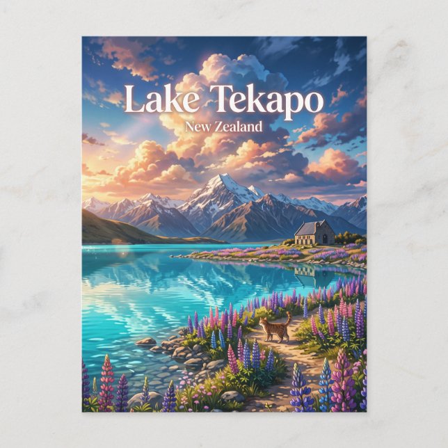 Lake Tekapo New Zealand Postcard (Front)