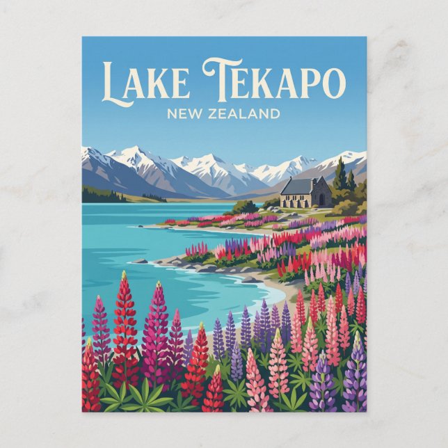 Lake Tekapo New Zealand Postcard (Front)
