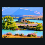 Lake Tekapo, New Zealand Poster<br><div class="desc">Scenic photograph of Lake Tekapo,  a small town in South Island,  New Zealand</div>