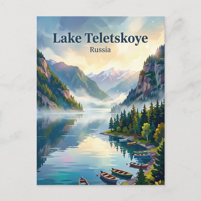 Lake Teletskoye Russia Postcard (Front)
