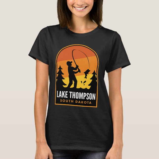 Lake Thompson South Dakota Fishing T-Shirt (Front)