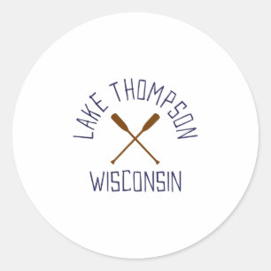 Lake Thompson Wisconsin Outdoors Vintage Classic Round Sticker