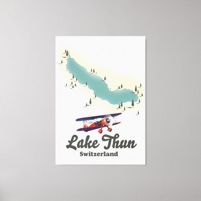 Lake Thun Switzerland map Canvas Print (Front)