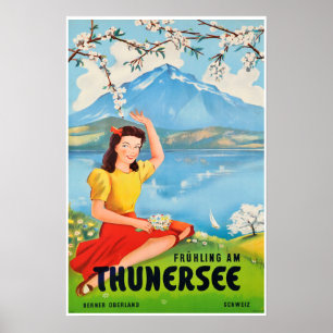 Lake Thun, Switzerland, Travel Poster