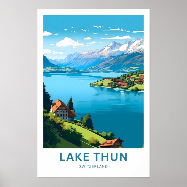 Lake Thun Switzerland Travel Print (Front)