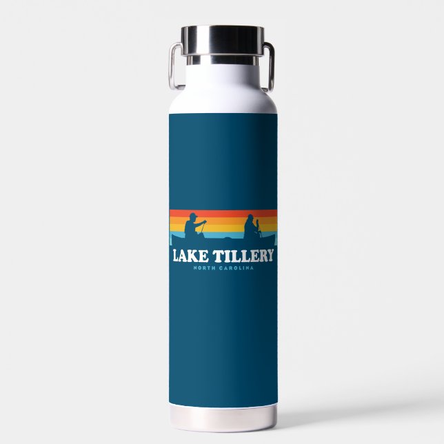 Lake Tillery North Carolina Canoe Water Bottle (Front)