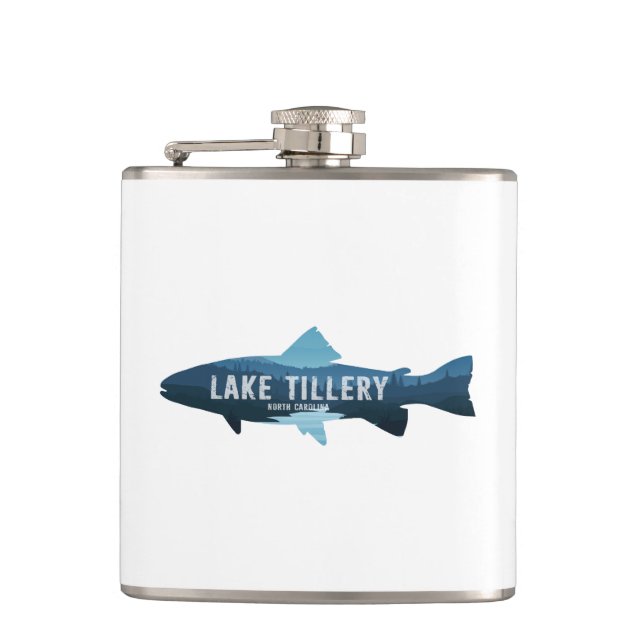 Lake Tillery North Carolina Fish Hip Flask (Front)