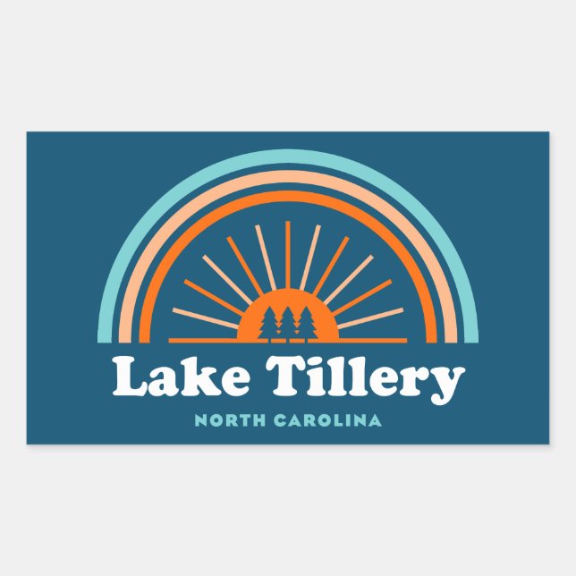 Lake Tillery North Carolina Rainbow Rectangular Sticker (Front)